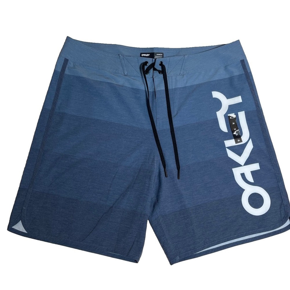 Oakley Shorts Mens 34 Blue Adventure Chino Elastic Waist Stretch Casual Hydrolix